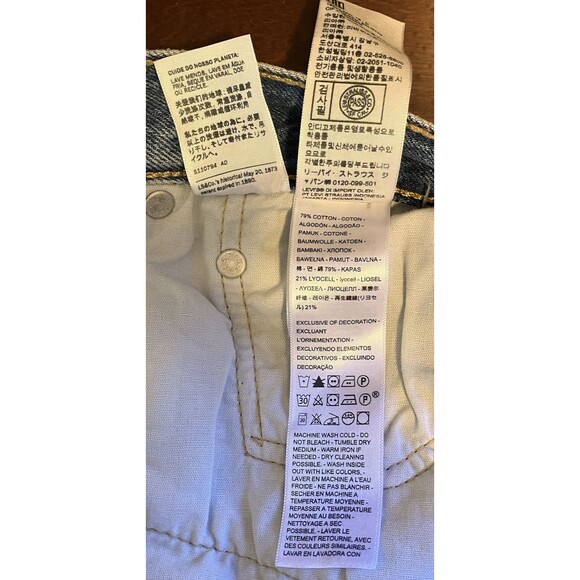 NWT ~ Levi's 501 Original Men's Blue Straight Leg Big E Jeans Size 30 x 30 - Picture 13 of 15